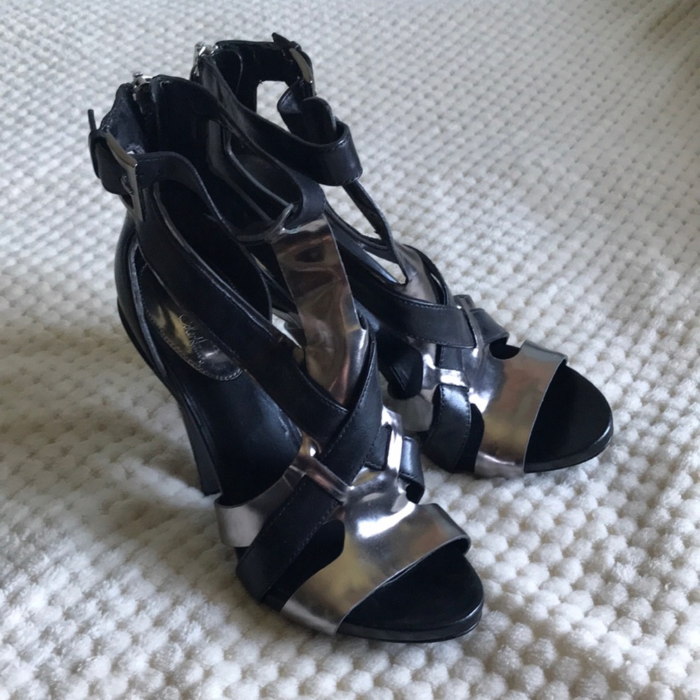 M. Shariapova by Cole Haan/ NikeAir collab Black and Silver Heels Size 6B